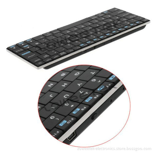 Ultra Slim Stainless Steel Housing Mini Bluetooth Keyboard for TV Box